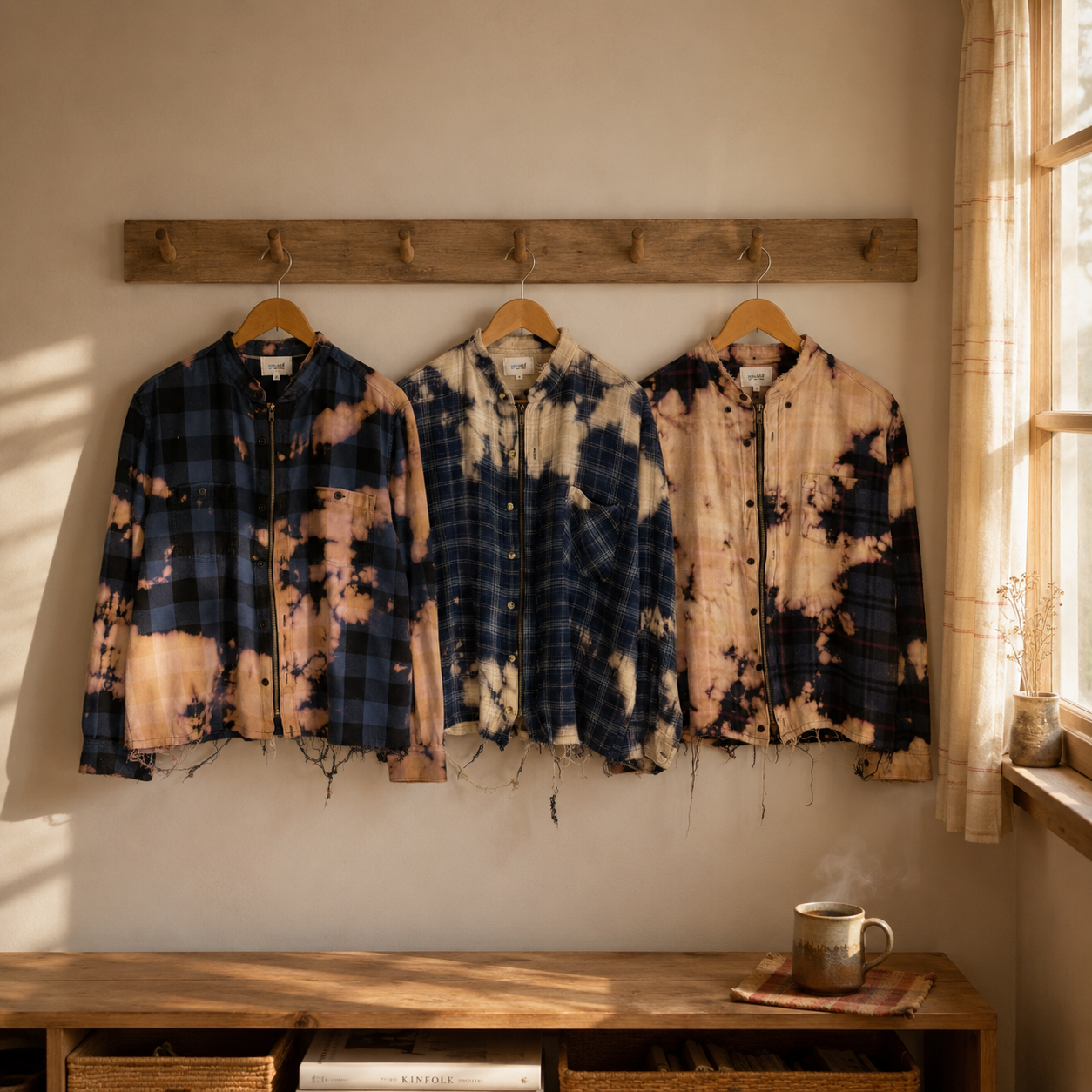 breech flannel zip shirts